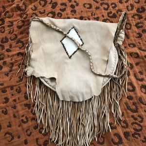 Heyoka cream leather fringe bag from free people